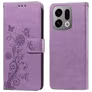 Mobigear Flowers OPPO Find X9 Hülle Klapphülle Geldbörse - Lila