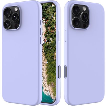 Mobigear Rubber Touch iPhone 16 Pro Silikon Hülle Backcover - Lila