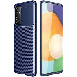 Mobigear Racing Samsung Galaxy A82 5G Hülle Flexibles TPU Backcover - Blau
