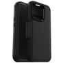 OtterBox Strada iPhone 15 Pro MagSafe Hülle Echtes Leder Klapphülle - Schwarz