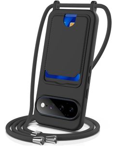 Mobigear Lanyard Card Google Pixel 11 Silikon Handykette mit Kartenhalter - Schwarz