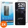 Mobigear Premium Samsung Galaxy S21 Panzerglas Displayschutz - Hüllenfreundlich - Schwarz (2er Pack)