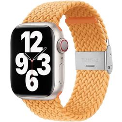 Mobigear Braided Nylon Apple Watch Armband Klappschließe - 49/46/45/44 mm - Gelb