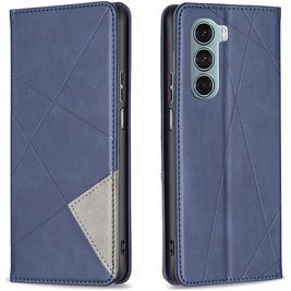 Mobigear Rhombus Slim Motorola Moto G200 5G Hülle Klapphülle - Blau