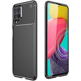 Mobigear Racing Samsung Galaxy M53 Hülle Flexibles TPU Backcover - Schwarz