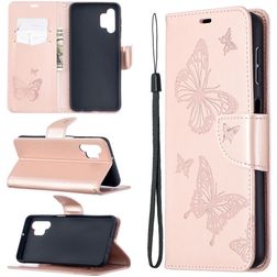 Mobigear Butterfly Samsung Galaxy A32 5G Hülle Klapphülle Geldbörse - Roségold