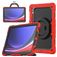 Mobigear RingGuard Samsung Galaxy Tab S10 Ultra Hülle Kunststoff,Silikon Backcover + Stifthalter + Schulterträger + Ständer - Rot