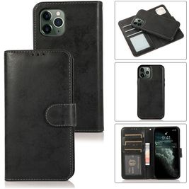 Mobigear Wallet iPhone 12 Mini Hülle Abnehmbare 2in1 Klapphülle Geldbörse - Schwarz