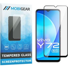 Mobigear Premium Vivo Y72 Panzerglas Gehärtetes Glas Displayschutz - Hüllenfreundlich - Schwarz