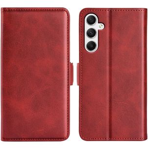 Mobigear Slim Magnet Samsung Galaxy A35 Hülle Klapphülle Geldbörse - Rot