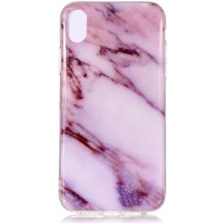 Mobigear Marble iPhone XS Max Hülle Flexibles TPU Backcover - Lila