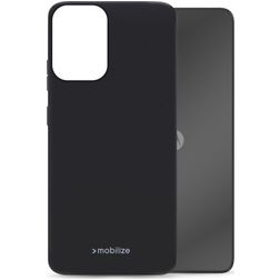 Mobilize Rubber Gelly Motorola Moto E14 Hülle Flexibles TPU Backcover - Schwarz