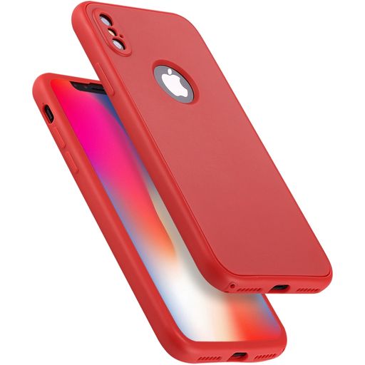 Mobigear FlexGuard iPhone XS Hülle Flexibles TPU Backcover - Rot