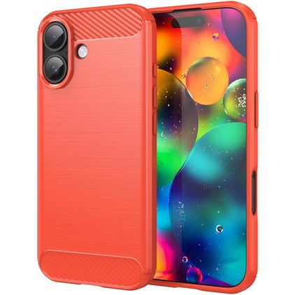 Mobigear Brushed Slim iPhone 17 Hülle Flexibles TPU Backcover - Rot