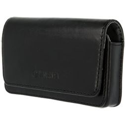 Valenta Arezzo Echtes Leder Gürteltasche (max 12,5 cm x 6 cm) - Gürtelclip - Holster - Schwarz