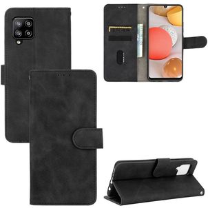 Mobigear Retro Samsung Galaxy A42 Hülle Klapphülle Geldbörse - Schwarz