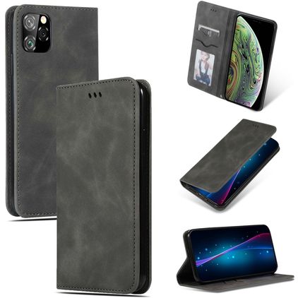 Mobigear Retro Slim iPhone 11 Pro Hülle Klapphülle - Grau