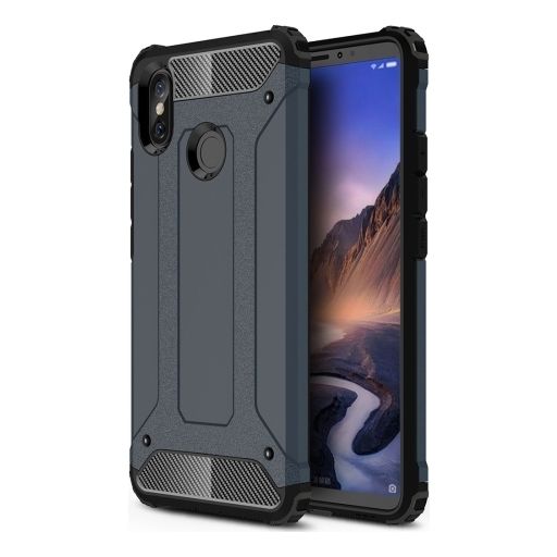 Mobigear Outdoor Xiaomi Mi Max 3 Hülle Hardcase Backcover Stoßfest - Marineblau