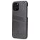 Fierre Shann Premium Card iPhone 12 Hülle Backcover mit Kartenhalter - Grau