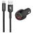 Mobigear Essentials Dual USB / USB-C Autoladegerät Apple Lightning 1 m Power Delivery 48W - Schwarz