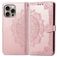 Mobigear Mandala iPhone 16 Hülle Klapphülle Geldbörse - Roségold