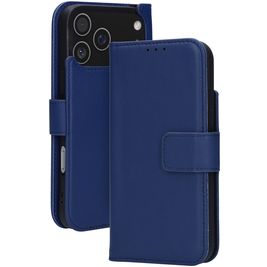 Mobiparts Wallet iPhone 17 Pro Max MagSafe Hülle Echtes Leder Klapphülle Geldbörse - Blau