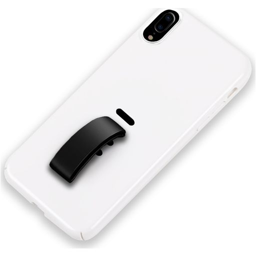 Mobigear Rubber Ring iPhone XS Max Hülle Hardcase Backcover mit Ringhalter - Weiß