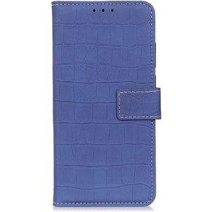 Mobigear Croco Samsung Galaxy A52s 5G Hülle Klapphülle Geldbörse - Blau