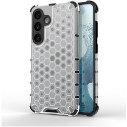 Mobigear Honeycomb Samsung Galaxy S24 Hülle Hardcase Backcover Stoßfest - Weiß