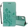 Mobigear Flowers iPhone XR Hülle Klapphülle Geldbörse - Türkis