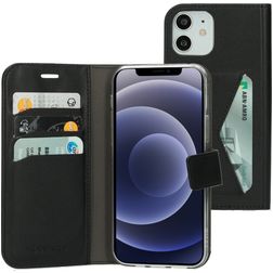 Mobiparts Classic Wallet iPhone 12 Pro Hülle Klapphülle Geldbörse - Schwarz