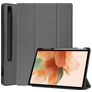 Mobigear Tri-Fold Gel Samsung Galaxy Tab S7 FE Hülle TPU,Kunstleder Klapphülle + Stifthalter - Grau