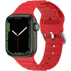 Mobigear Bumpy Silikon Apple Watch Armband Dornschließe - 42/41/40/38 mm - Rot