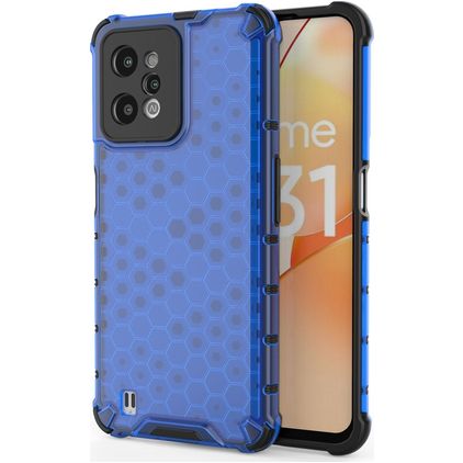 Mobigear Honeycomb Realme C31 Hülle Hardcase Backcover Stoßfest - Blau