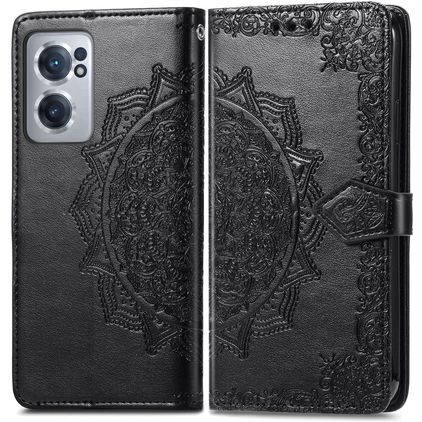 Mobigear Mandala OnePlus Nord CE 2 Hülle Klapphülle Geldbörse - Schwarz