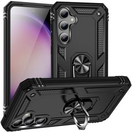 Mobigear Armor Ring Samsung Galaxy S23 FE Hülle Hardcase Backcover Stoßfest mit Ringhalter - Schwarz