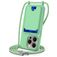 Mobigear Lanyard Card iPhone 16 Pro Silikon Handykette mit Kartenhalter - Grün