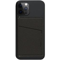 Nudient Magnet Thin Echtleder Kartenetui - 3 Karten - MagSafe Kompatibel - Ink Black