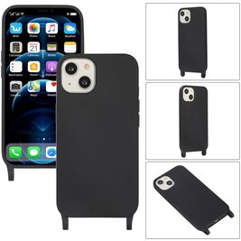 Mobigear Lanyard iPhone 14 Silikon Handykette - Schwarz