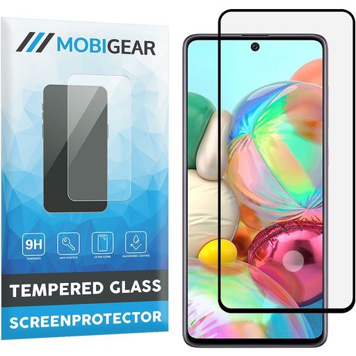 Mobigear Premium Samsung Galaxy A71 Panzerglas Gehärtetes Glas Displayschutz - Hüllenfreundlich - Schwarz