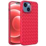 Mobigear Woven iPhone 14 Plus Hülle Flexibles TPU Backcover - Rot
