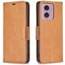 Mobigear Excellent Motorola Moto E14 Hülle Klapphülle Geldbörse - Cognac