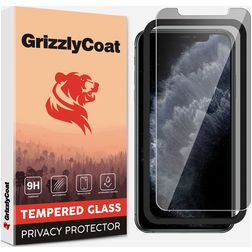 GrizzlyCoat Easy Fit AntiSpy iPhone 11 Pro Max Panzerglas Gehärtetes Glas Displayschutz Privacy - Hüllenfreundlich + Applikator