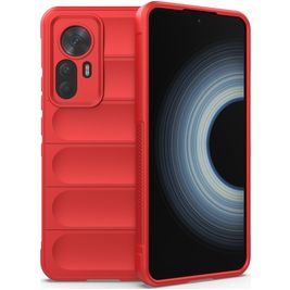 Mobigear Bumpy Xiaomi 12T Hülle Flexibles TPU Backcover - Rot