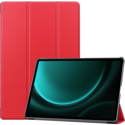 Mobigear Tri-Fold Samsung Galaxy Tab S9 FE Plus Hülle Klapphülle + Stifthalter - Rot
