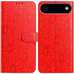 Mobigear Flowers iPhone Air Hülle Klapphülle Geldbörse - Rot