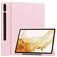 Mobigear Tri-Fold Gel Samsung Galaxy Tab S9 Plus Hülle TPU,Kunstleder Klapphülle + Stifthalter - Pink