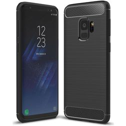 Mobigear Brushed Slim Samsung Galaxy S9 Hülle Flexibles TPU Backcover - Schwarz