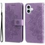 Mobigear Flowers iPhone 17 Hülle Klapphülle Geldbörse - Lila
