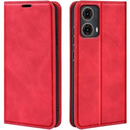Mobigear Retro Slim Motorola Moto G85 Hülle Klapphülle Geldbörse - Rot